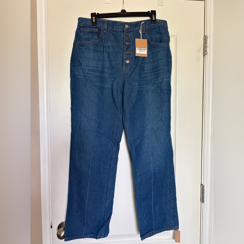BRAND NEW Reformation Cynthia Button Fly High Rise Straight Jeans